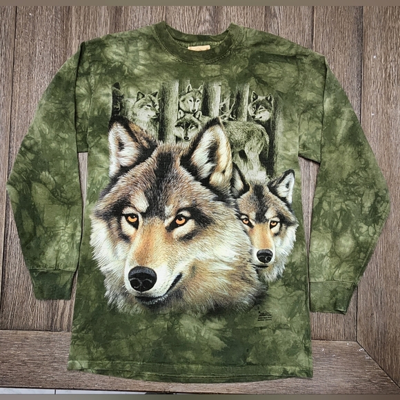 πΊ The Mountain Vintage Y2K 2004 Wolf Wolfpack Long Sleeve Shirt / Sweater πΊ - Picture 1 of 5